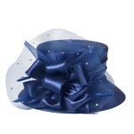 Elegant fashion fancy church hat with bowknot for women 2025 Wedding Hat PP Satin Braid Hat - Image 5