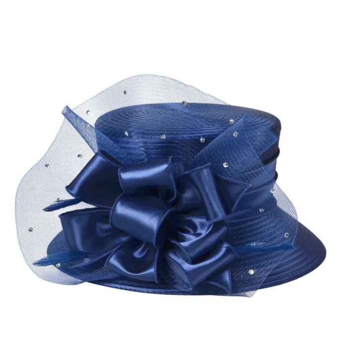 Elegant fashion fancy church hat with bowknot for women 2025 Wedding Hat PP Satin Braid Hat - Image 5