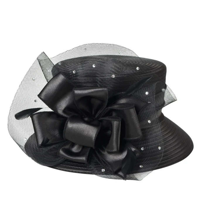 Elegant fashion fancy church hat with bowknot for women 2025 Wedding Hat PP Satin Braid Hat - Image 10